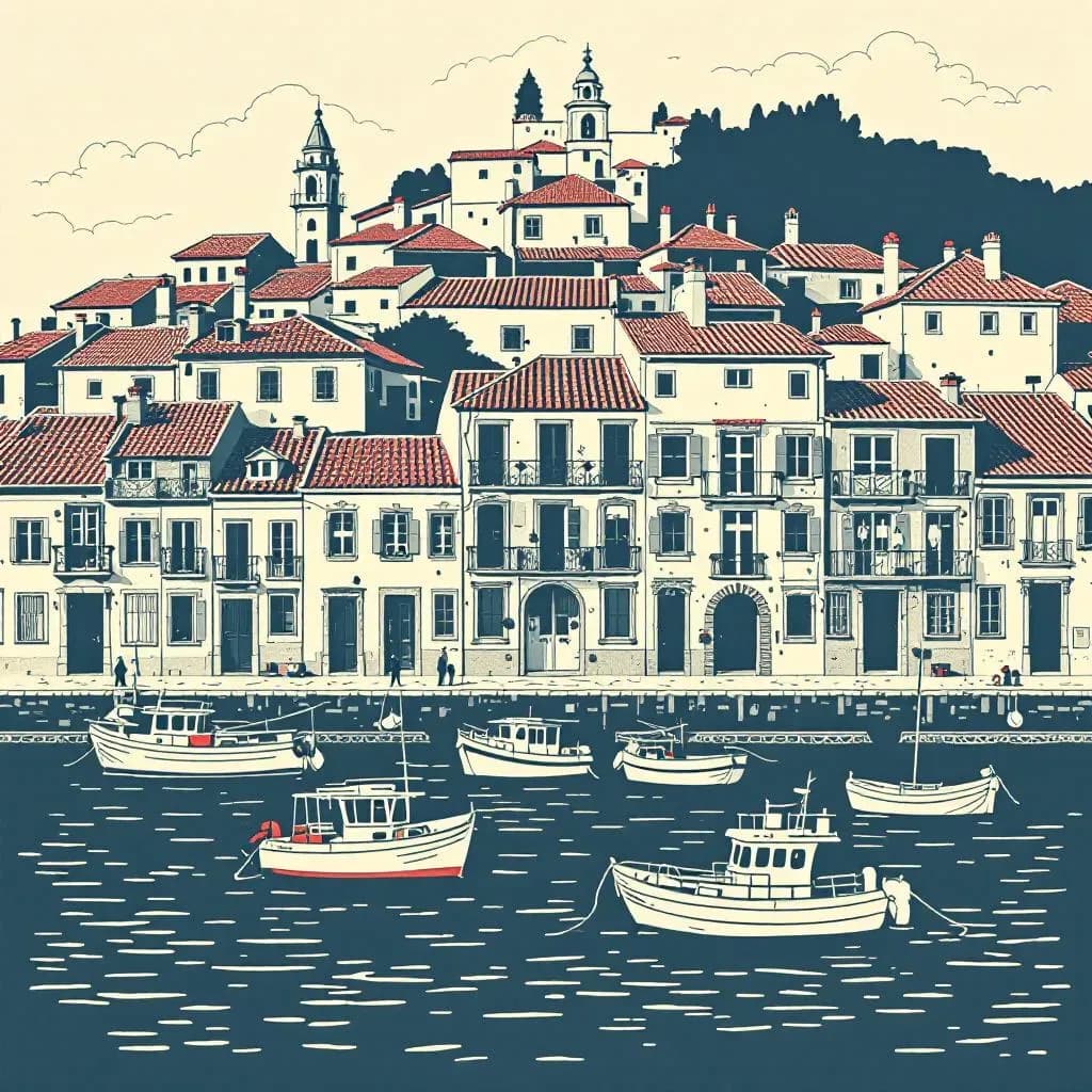 Portugal — linocut illustration